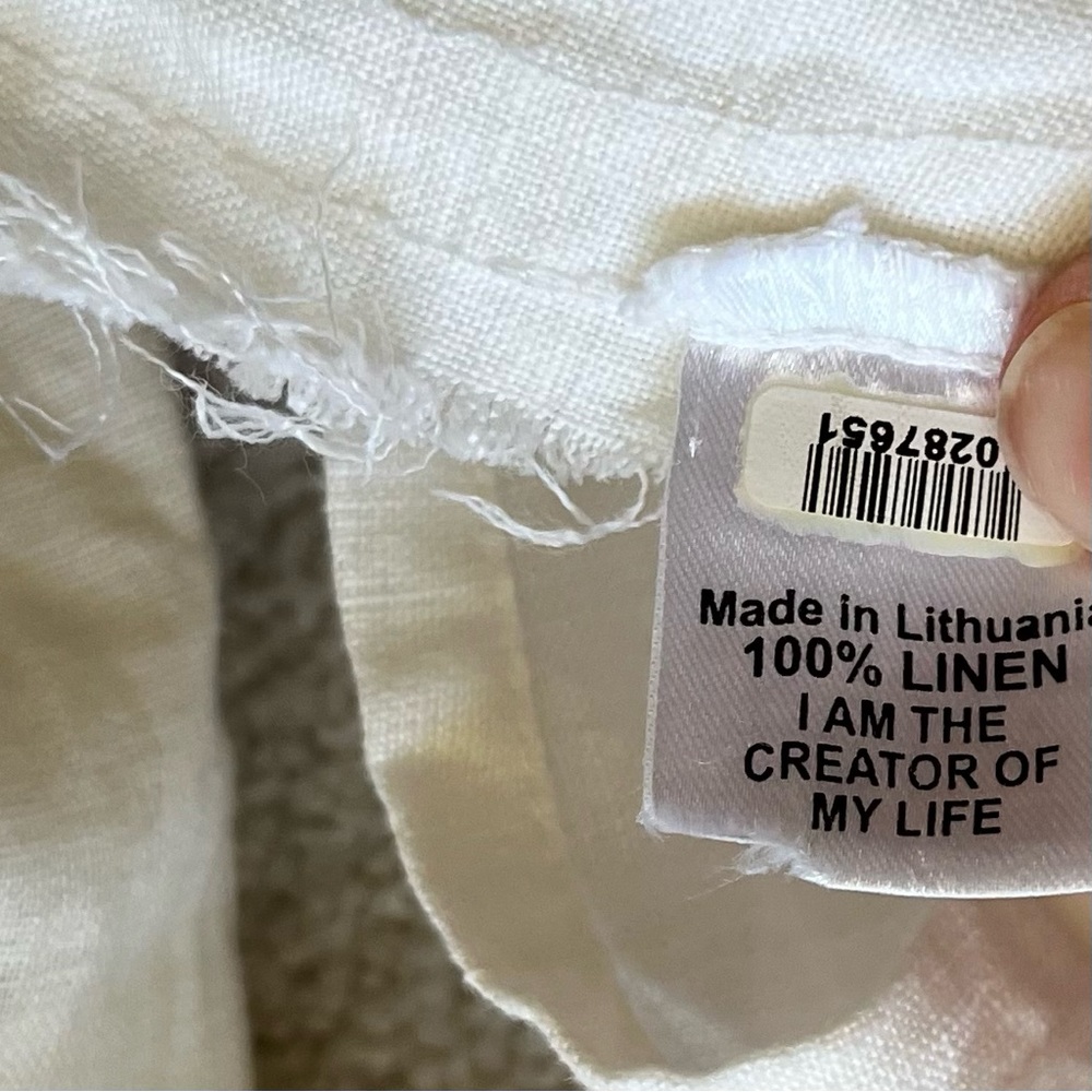 FLAX BUTTON DOWN TOP W/ POCKETS SIZE LARGE MINIMALIST MODERN CHIC SOPHISTICATED - Picture 6 of 9